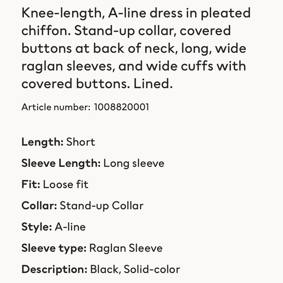 NWOT H&M knee length, a-line, lined chiffon dress. Preferred for holiday! - Picture 4 of 7